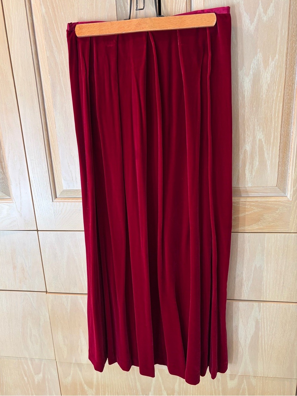 Burgundy Velvet Maxi Skirt